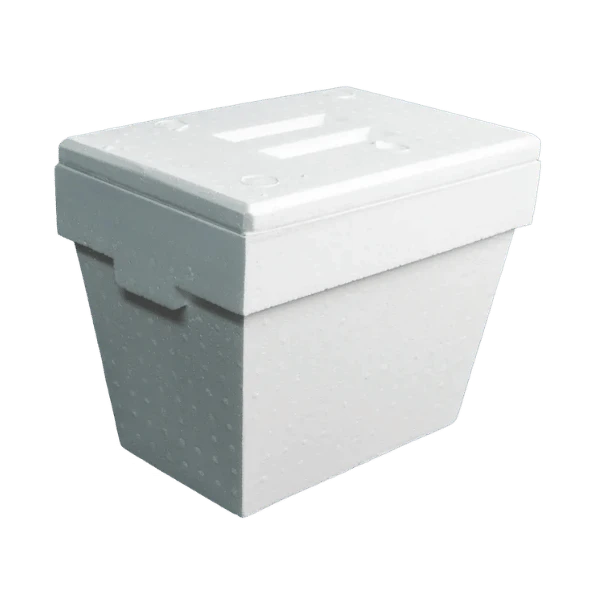 Hielera Scampia Durapor. Hielera de EPS de 20 litros con formato estructural compacto para conservar bebidas, hielo y alimentos fríos en rutas cortas, puntos de venta y despacho local.