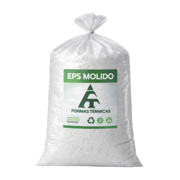 EPS Molido Durapor. EPS molido reciclado para rellenos livianos, concreto aligerado y mezclas donde se busca volumen con bajo peso propio.