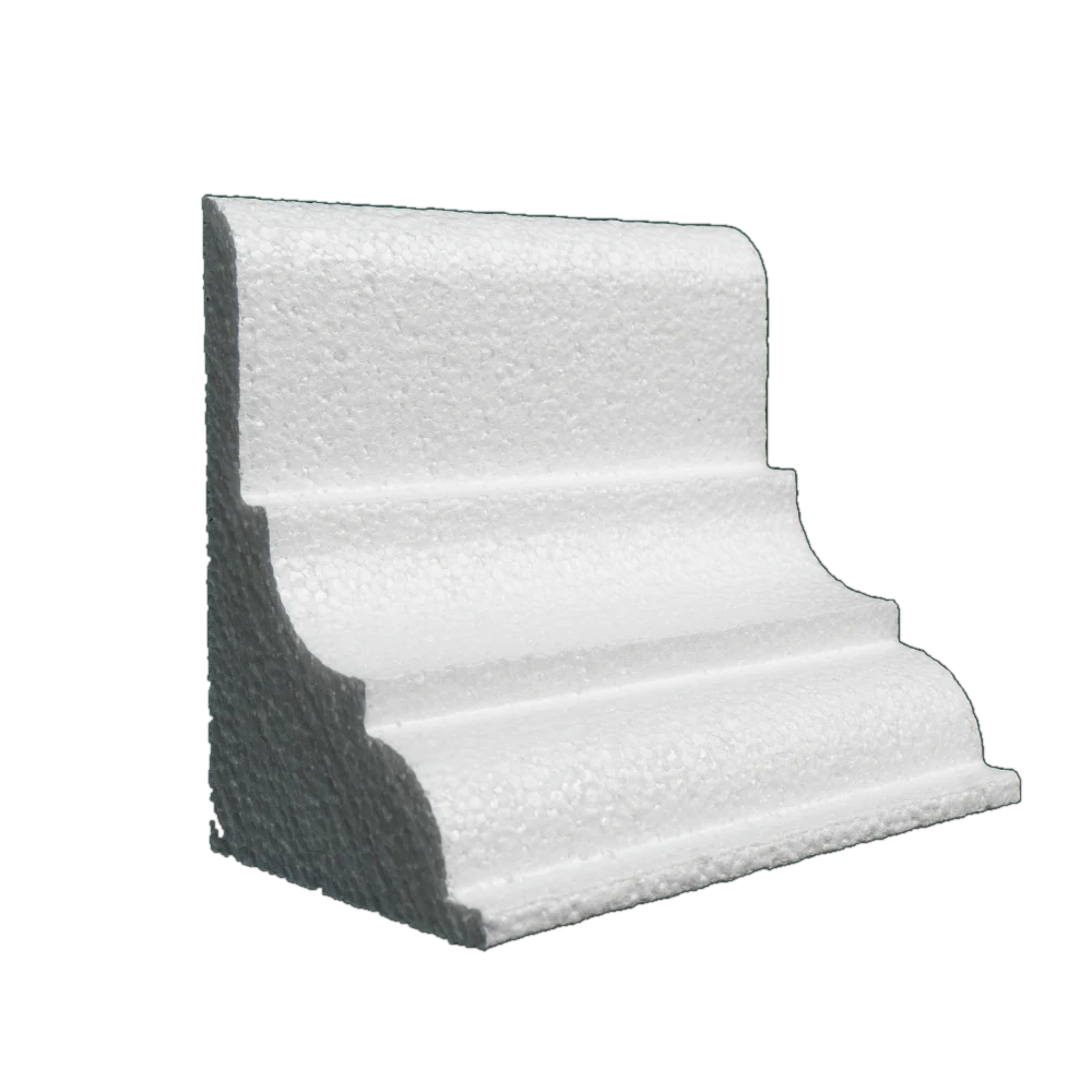 Molduras Durapor. Molduras de EPS con revestimiento rígido para remates decorativos en fachadas, cielos y muros interiores, fabricadas según el perfil y tamaño del proyecto.